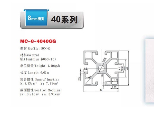 價(jià)格不同的鋁型材，拿40x40鋁型材種類舉例說明